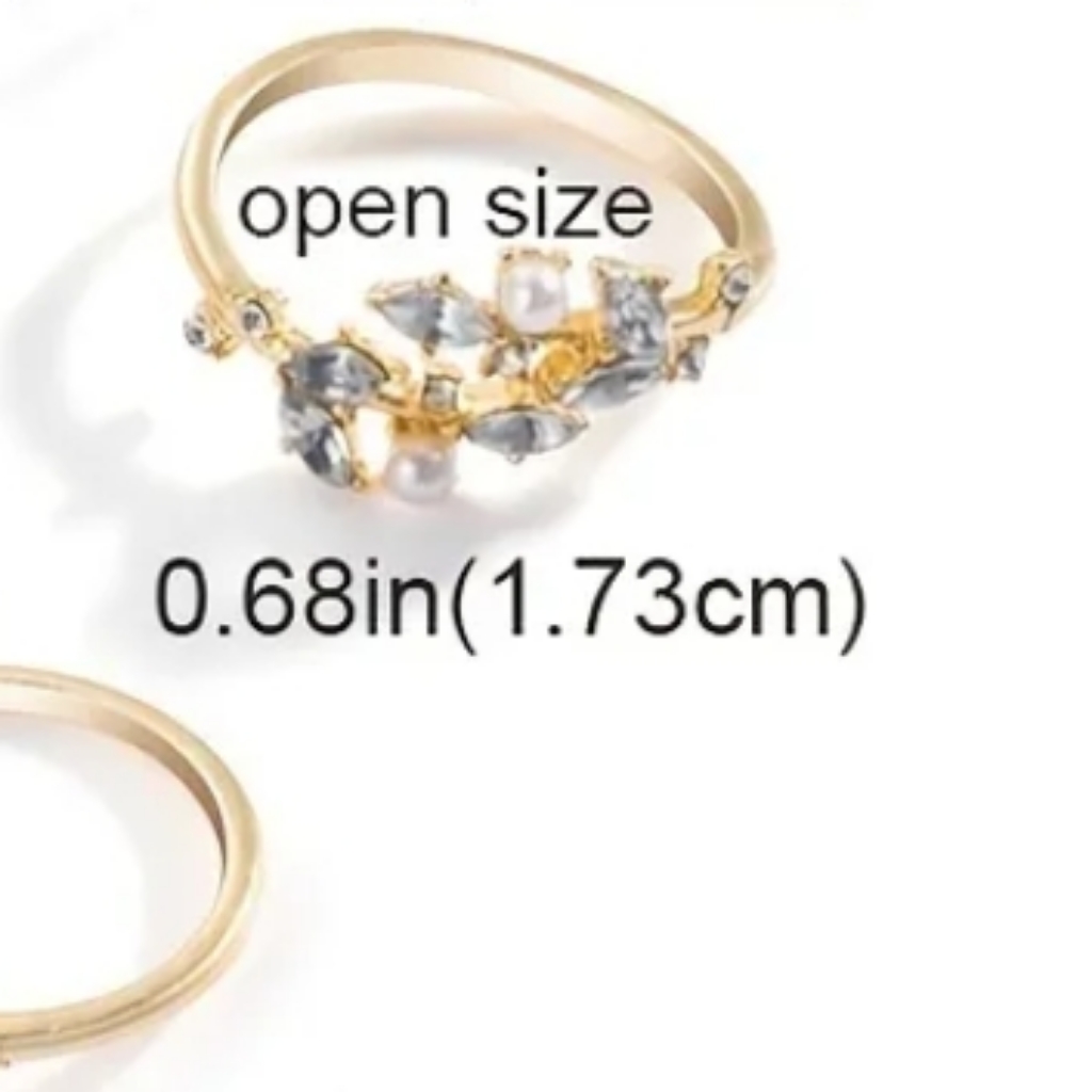 New Gold Plated Zc Diamond Thin Open Band Ring 10$